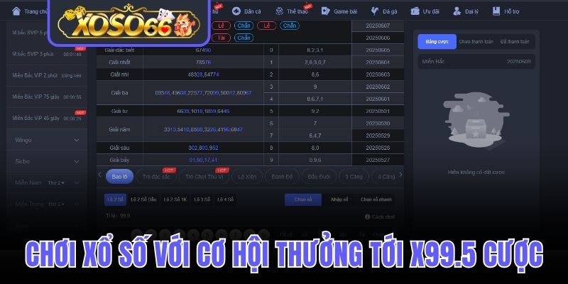Chơi xổ số với cơ hội thưởng tới x99.5 cược